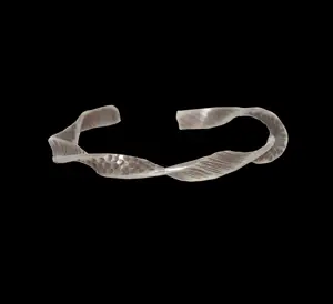 Unique Design Bangle 925 Sterling Silver <b>Adjustable</b> <b>Bracelet</b> Unisex Silver Band for Wholesale - Product Image 1