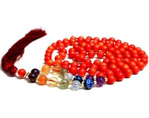 Trending Yoga Jewelry 7 Chakra 108 Spiritual Mala Beads Coral Mala <b>Necklace</b> Healing Pearl Crystal Gift Women's/Unisex - Product Image 2