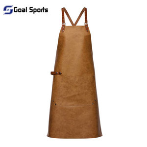 Custom Logo Design Leather Sleeveless Bib <b>Work</b> Wear <b>Apron</b> - Product Image 1