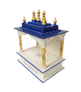 Temple en bois Mandir Pooja Ghar, design traditionnel fait à la main, décoration religieuse pour la maison, décoration murale pour Diwali et anniversaire - Product Image 4