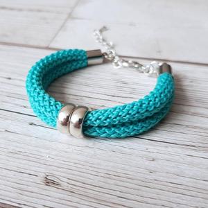 Turquoise <b>bracelet</b>, Fiber <b>rope</b> <b>bracelet</b> Handmade Creations - Product Image 1