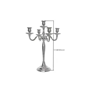 Candelabras 5 Armen Handgemaakte Menora Kandelaar Modern Design Hoge Kwaliteit Zilver 5 Arm Kaarsstok Voor Home Decor Bruiloft