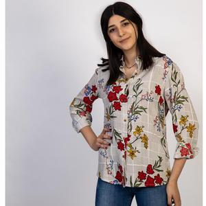 Chemise élégante à manches longues pour femmes, motif Floral, tenue de soirée - Product Image 3