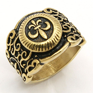 Acero inoxidable caliente retro Cuervo Cruz anillo de la flor de mariposa - Product Image 1