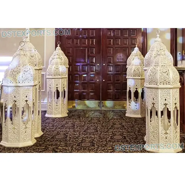 Марокканские фонари для свадебной дорожки, марокканская тема, Свадебный декор для входа, свадебная дорожка, белые марокканские лампы