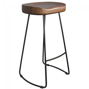 Industrial Sled Base <b>Bar</b> Stool with Adjustable <b>Wooden</b> Seat <b>Bar</b> Furniture - Product Image 3
