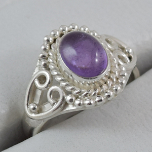 Améthyste Gemme Argent Pur Vintage Bagues améthyste bijoux éternité vermeil usine vente directe en gros bagues au meilleur prix - Product Image 6