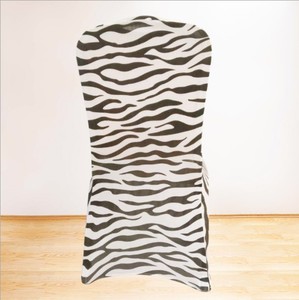 300323 Patrón de cebra cubierta de <span class=keywords><strong>la</strong></span> silla <span class=keywords><strong>jenny</strong></span> encaje nupcial último reposacabezas tela tejido prensado - Product Image 2