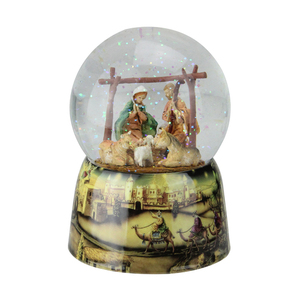 Musica santa <span class=keywords><strong>famiglia</strong></span> in mangiatoia natale presepe Snow Globe Glitter Dome - Product Image 1