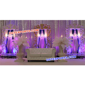Wedding Bollywood Stage <b>Backdrop</b> Latest Design Wedding <b>Backdrop</b> Panels Modern Style Wedding Self <b>Standing</b> Panels - Product Image 1