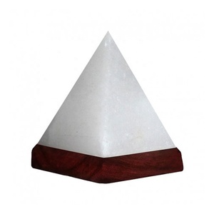 Lámpara de sal USB de pirámide blanca ecológica de alta calidad, artesanía Natural, diseño triangular, Himalaya-Sian Enterprises, técnica tallada - Product Image 2