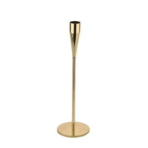 Candelabro de Metal dorado Med, soporte de vela cónico - Product Image 1