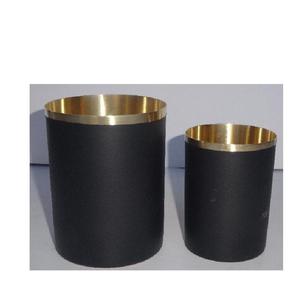 Solid Brass <b>Candle</b> <b>Holder</b> With Mat <b>Black</b> Finish and Top Rim in Polish <b>Candle</b> Accessories <b>Candle</b> Vessels - Product Image 4