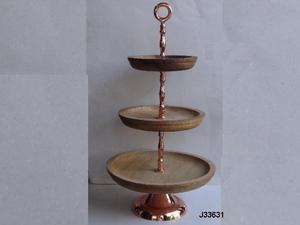 Three <b>Tier</b> <b>Cake</b> <b>Stand</b> Made in Wood and Aluminium with Powder Coating Wedding Party Home Decoration - Product Image 4