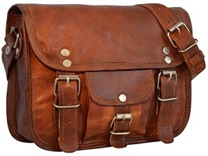 Best Selling Women's Genuine Goat Leather Messenger <b>Bag</b> Bohemian Style <b>Waxed</b> <b>Canvas</b> High Quality at Competitive Price - Product Image 4