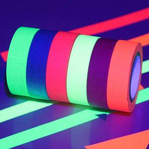 CINTA DE GOMA DE NEÓN FLUORESCENTE - EL ACABADO MATE DE TELA ES REACTIVO <span class=keywords><strong>BAJO</strong></span> LUZ UV ULTRAVIOLETA DECORACiÓN PUB DISEÑO BAR - Product Image 3