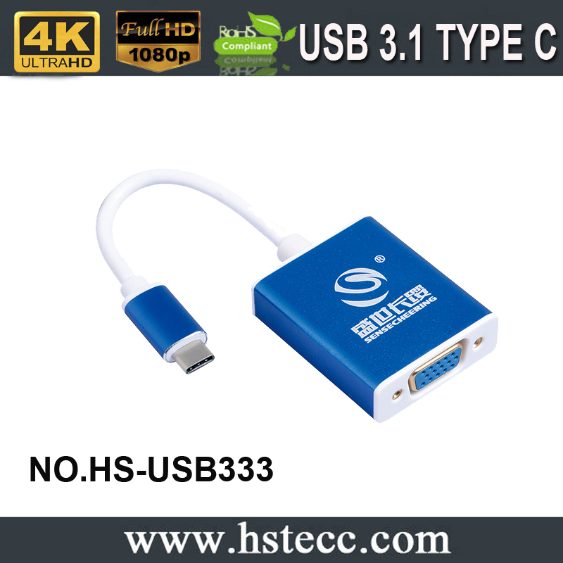 USB 3.1 Тип C адаптер VGA поддержка 1080 P для ноутбука MacBook