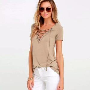 Personalizada Casual moda señoras en blanco negro 100% algodón Mujer Camisetas Camiseta básica para mujeres hechas en Bangladesh - Product Image 5