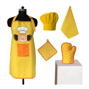 Prix d'usine Nouvelle Arrivée Meilleure Vente Conception Personnalisée 100% Coton Matériel Chef Tablier Ensemble - Product Image 1