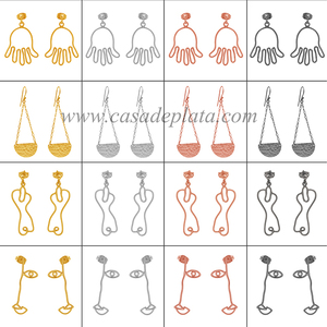 BluePear 925 pendientes Unisex de plata esterlina chapado en oro cuarzo piedra preciosa diamante boda fiesta aniversario amantes forma/patrón - Product Image 3