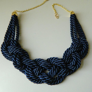 Handmade Happiness Navy <b>Rope</b> Necklace - Product Image 1