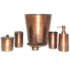 Ensemble d'accessoires de bain en métal, ensemble de salle de bain en métal en cuivre - Product Image 2
