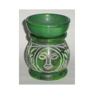Brûleur d'huile aromatique de couleur verte, diffuseurs d'huile aromatique en pierre ollaire - Product Image 1