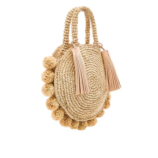 Fashionable seagrass bali bag straw tote handbag weaving shopping product no minimum quantity