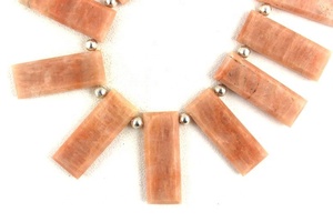 Perles de jaspe corail pomme naturel de qualité supérieure, 1 brin, forme rectangulaire, facettées, briolette, pour collier DIY - Product Image 4