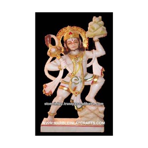 Makrana Marble Hanuman <b>Statue</b> Hanuman Idol <b>Statue</b> - Product Image 1
