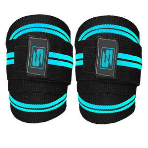 Bandages de protection du genou en matériau élastique pour entraînement de fitness à usage intensif avec logo personnalisé - Product Image 2