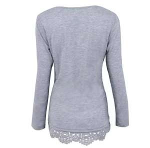 T-shirt manches longues pour femmes, surdimensionné, collection, 100% coton, design uni, personnalisé, collection - Product Image 3