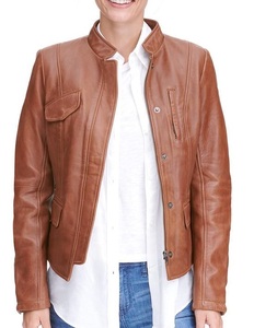 Veste de moto pour femme de haute qualité, inspirée du streetwear, en cuir d'agneau, fermeture éclair personnalisée, imperméable, séchage rapide - Product Image 3