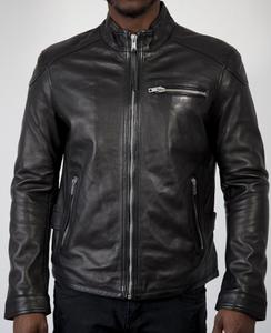 Fabriqué avec une veste en cuir de précision pour hommes pour la moto Design élégant Couture forte Mouvement flexible - Product Image 3