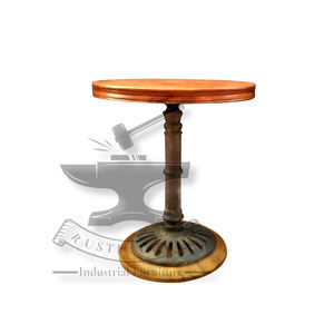 Vintage Industrial Round Top Cafe Table Durable Metal y madera Top para restaurante al aire libre o uso en hoteles - Product Image 5