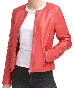 Veste en cuir de motard en peau de mouton bleu pour femme audacieuse finie pour les amateurs de mode Streetwear inspiré de la mode - Product Image 2