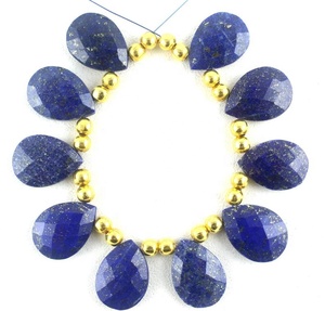 High Grade Quality 1 Strand Natural <b>Blue</b> Lapis Lazuli Gemstone Beautifully Faceted Pear Shape Briolette <b>Beads</b> for Jewelry Making - Product Image 2
