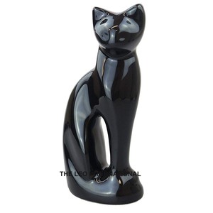 Urnas funerarias de metal y latón para gatos, color negro - Product Image 1