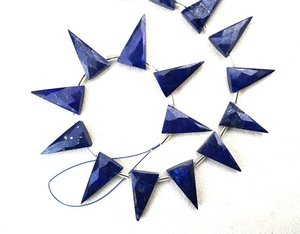 2020 venta al por mayor piedra lapislázuli Natural facetado triángulo forma Briolette azul genuino alta calidad fabricado certificado - Product Image 5