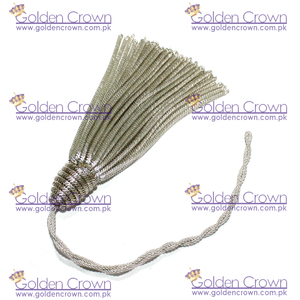 Hot Sale Metallic Silver Bullion <b>Tassels</b> <b>Key</b> <b>Tassel</b> Trim for Uniform Curtain Decorative Use Available in Cotton Silk Material - Product Image 4