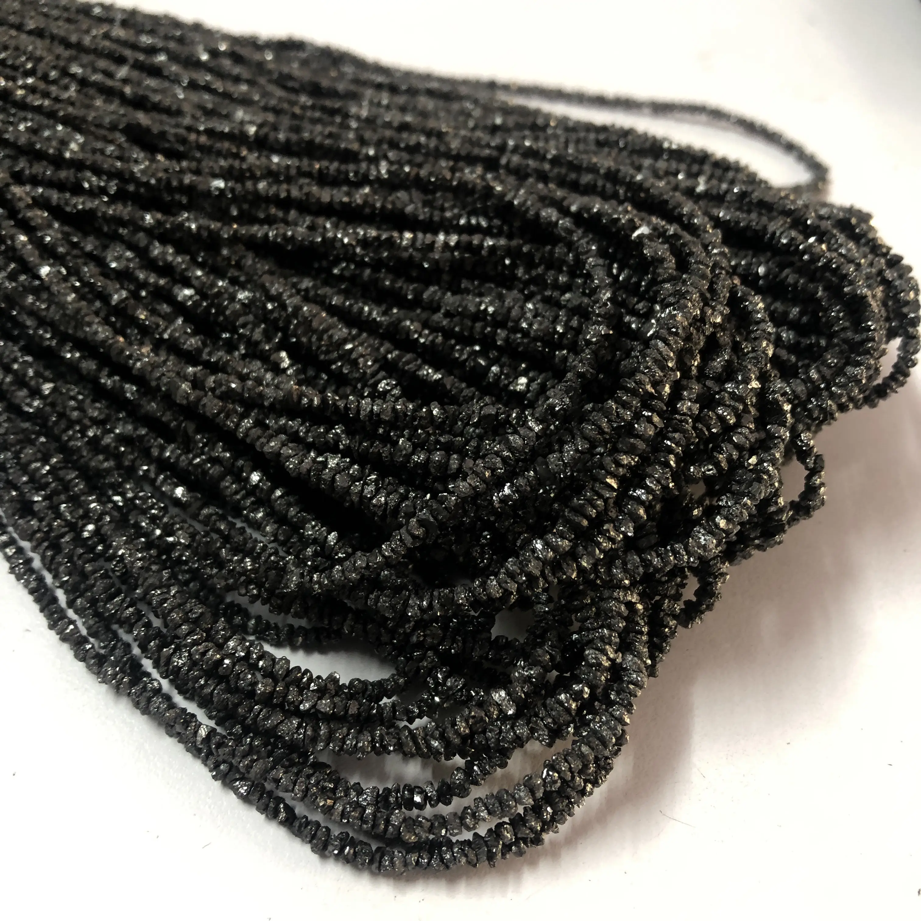 2 мм 4 мм натуральные черные бриллианты необработанные бусины 20 карат оптовая продажа каменная нить для изготовления ювелирных изделий онлайн-дилер поставщик
