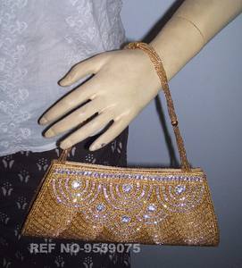 Mode traditionnelle perlée sac à main pochette sac à main avec doublure en satin matériau en laiton motif carré sac à bandoulière usage quotidien soirée - Product Image 5