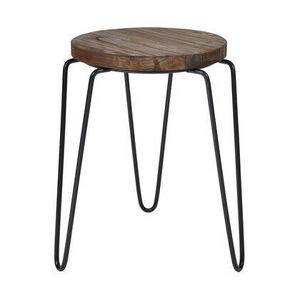Prix d'usine, tabouret en fer et bois industriel, tabouret de bar moderne rustique avec siège en bois massif pour cuisine, café, restaurant, maison, hôtel - Product Image 6