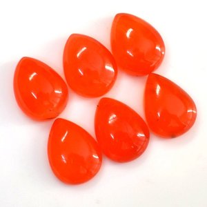 Cabujón de pera suelto de piedras preciosas cornalina Natural de 6x8mm de alta calidad al por mayor, buen Color naranja tratado térmicamente para la fabricación de joyas - Product Image 4