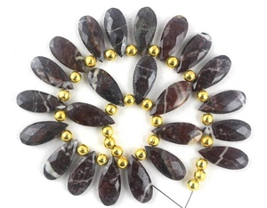 Ágata Natural de jaspe marrón, piedra preciosa facetada en forma de pera, fabricación de alambre de alta calidad, cuentas de Briolette para joyería - Product Image 2