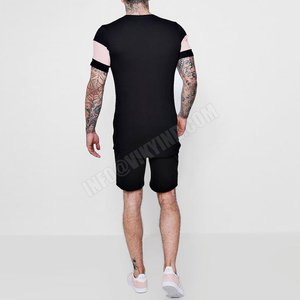 Conjunto de pantalones cortos de verano para hombre, Conjunto de camiseta de manga corta para hombre, conjunto de pantalones cortos, conjunto de Fitness de dos piezas, chándal informal - Product Image 4