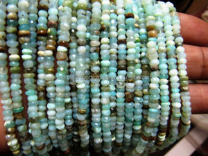 Opale naturelle authentique à 100 %, en verre, facettée, taille 3-4 mm, brin complet de 13 pouces de long, certifiée par un tiers pour la fabrication de bijoux - Product Image 4