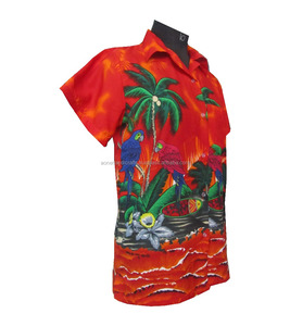 เสื้อฮาวายสำหรับผู้ชาย, เสื้อสีส้มเสื้อผ้าโพลีเอสเตอร์เสื้อพิมพ์ลายฮาวาย - Product Image 6