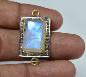 Vente en gros de bijoux en argent 925, pierres précieuses en pierre de lune arc-en-ciel, connecteurs, composants en diamant, composants en or, Coszcalt Exports, fabriqué en Inde - Product Image 4