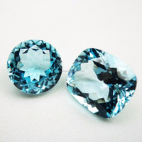 Topaze bleue ciel, taille facetée, pierre précieuse naturelle, grande taille, pour la création de bijoux DIY, GEMFORTE INC, pierre précieuse topaze bleue